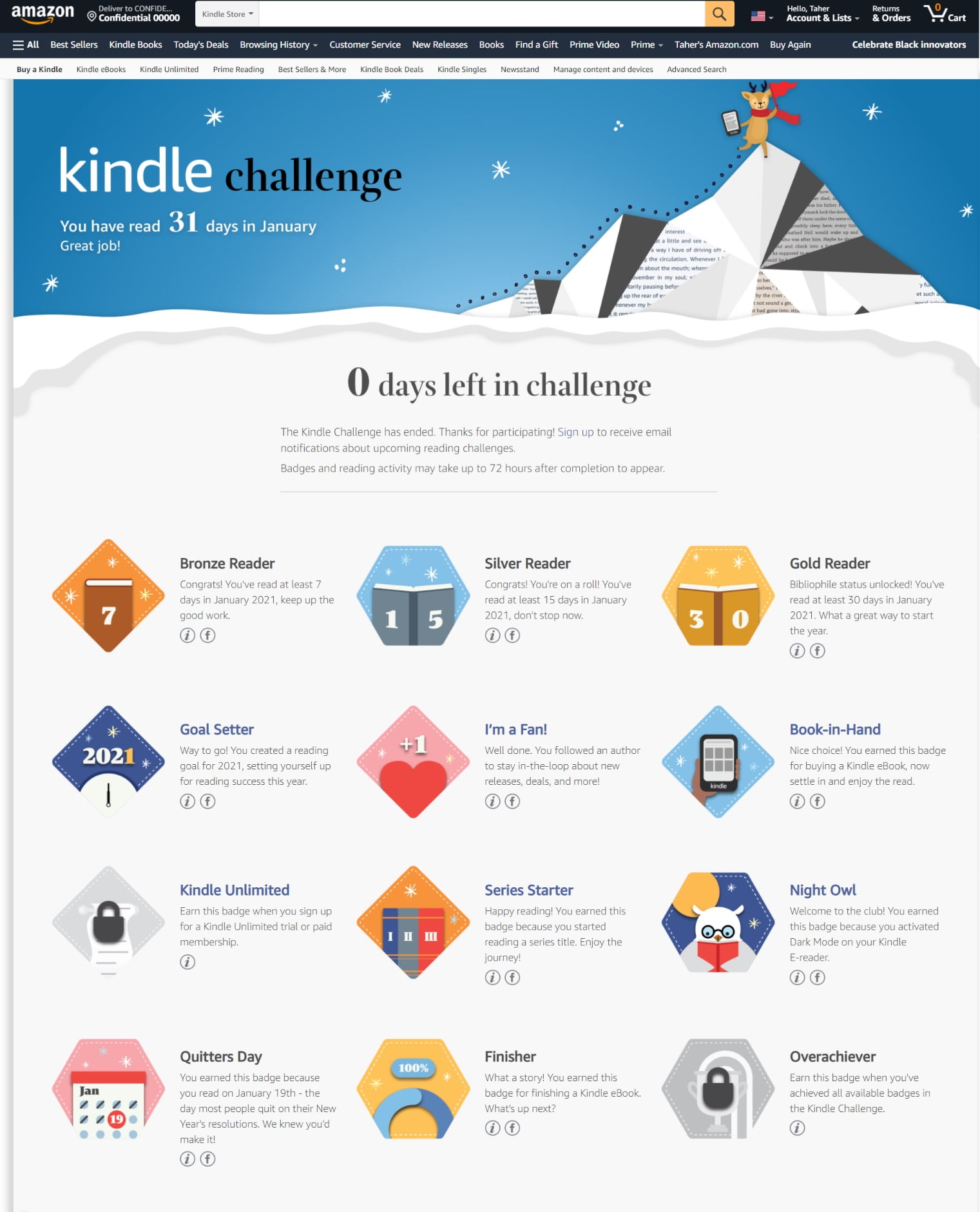 أول مره أشارك في تحدي للقراءة! تحدي كيندل 3 أول مره أشارك في تحدي للقراءة! تحدي كيندل - Taher Abdel-Hameed